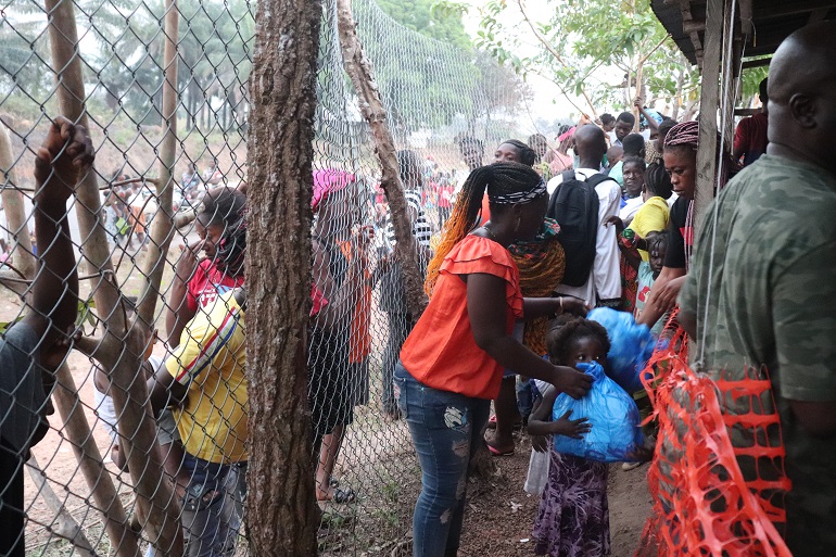 Child receiving some items