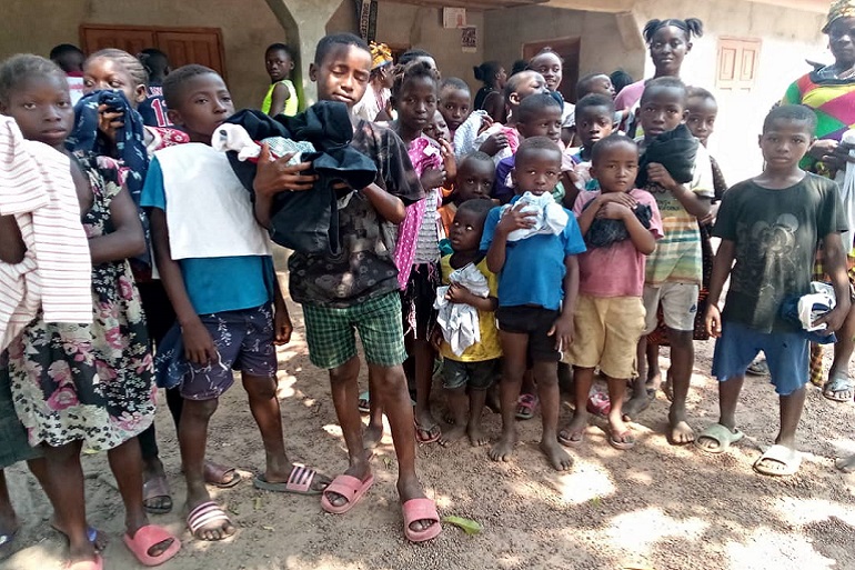 Distribution of clothing materials to vulnerable children